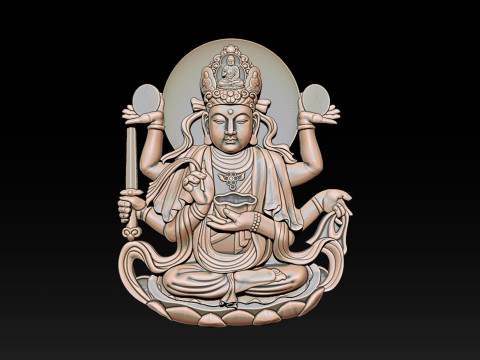 Bas-relief Buddha Pendant Modelo de Impressão 3D