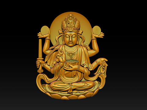 Bas-relief Buddha Pendant Modelo de Impressão 3D