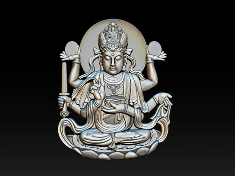 Bas-relief Buddha Pendant Modelo de Impressão 3D