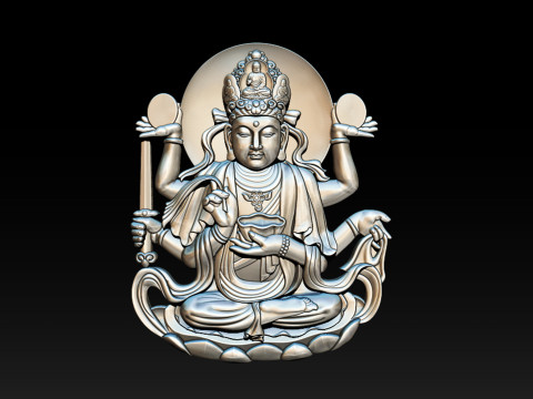 Bas-relief Buddha Pendant Modelo de Impressão 3D