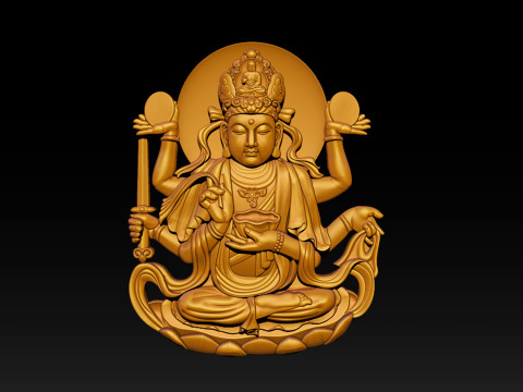 Bas-relief Buddha Pendant Modelo de Impressão 3D