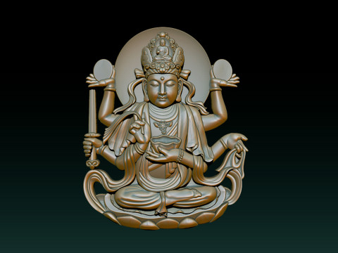 Bas-relief Buddha Pendant Modelo de Impressão 3D