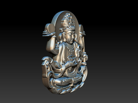 Bas-relief Buddha Pendant Modelo de Impressão 3D