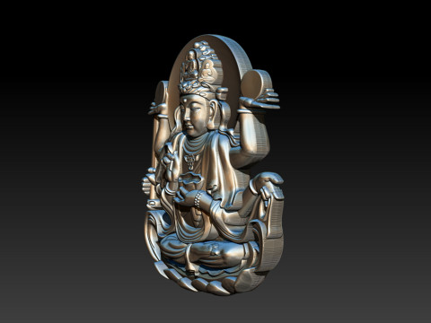 Bas-relief Buddha Pendant Modelo de Impressão 3D