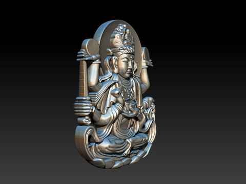 Bas-relief Buddha Pendant Modelo de Impressão 3D