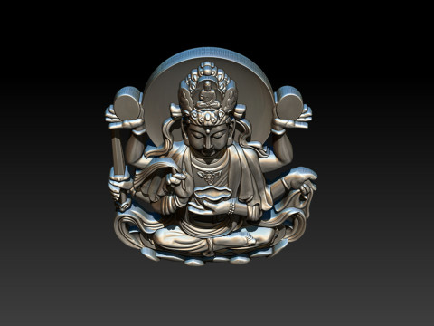 Bas-relief Buddha Pendant Modelo de Impressão 3D