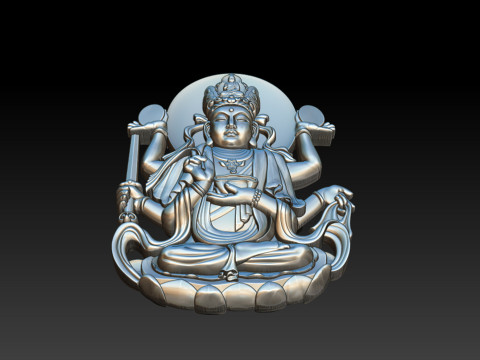 Bas-relief Buddha Pendant Modelo de Impressão 3D
