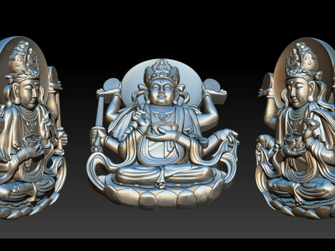 Bas-relief Buddha Pendant Modelo de Impressão 3D