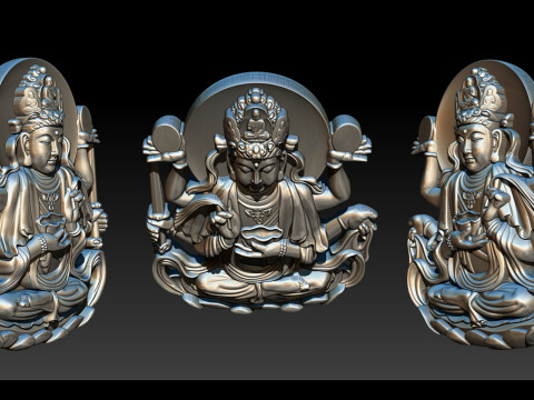 Bas-relief Buddha Pendant Modelo de Impressão 3D