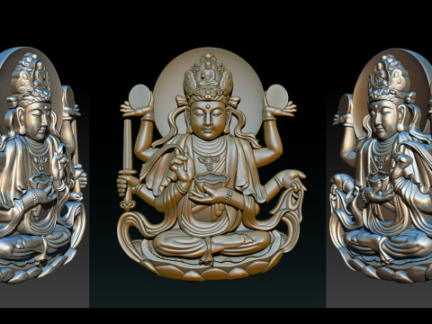 Bas-relief Buddha Pendant Modelo de Impressão 3D