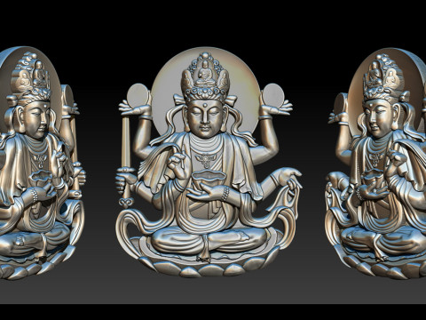 Bas-relief Buddha Pendant Modelo de Impressão 3D