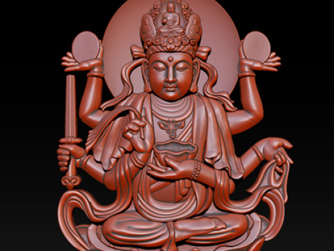 Bas-relief Buddha Pendant Modelo de Impressão 3D