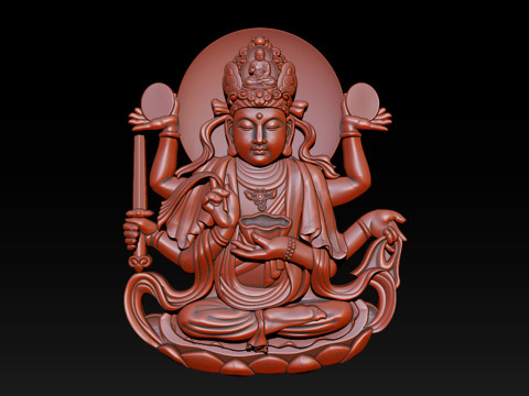 Bas-relief Buddha Pendant Modelo de Impressão 3D
