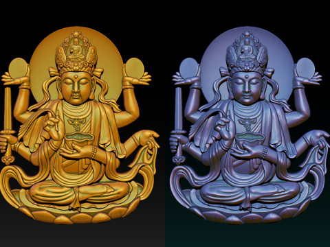 Bas-relief Buddha Pendant Modelo de Impressão 3D