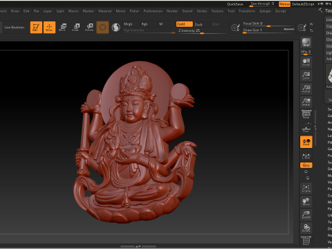 Bas-relief Buddha Pendant Modelo de Impressão 3D