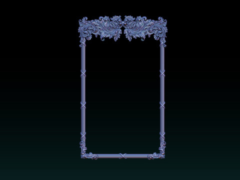 Ornate Decorative Frame Bas-Relief Modelo de Impressão 3D
