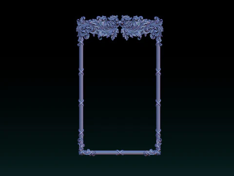 Ornate Decorative Frame Bas-Relief 3D Print Model