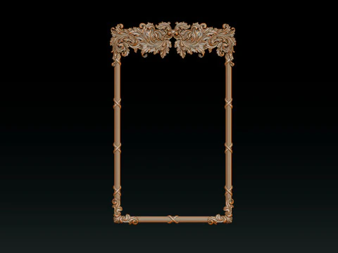 Ornate Decorative Frame Bas-Relief 3D Print Model