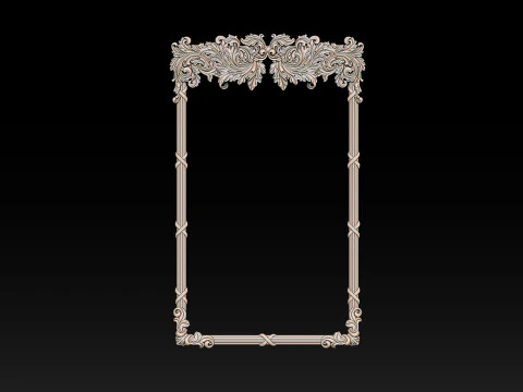 Ornate Decorative Frame Bas-Relief 3D Print Model