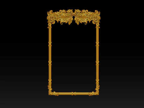 Ornate Decorative Frame Bas-Relief 3D Print Model