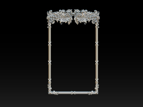 Ornate Decorative Frame Bas-Relief Modelo de Impressão 3D