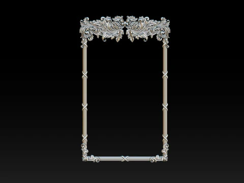 Ornate Decorative Frame Bas-Relief 3D Print Model