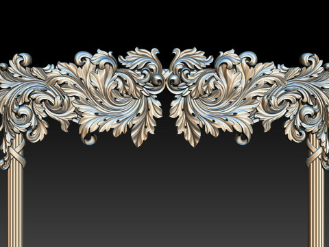 Ornate Decorative Frame Bas-Relief Modelo de Impressão 3D