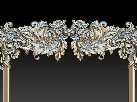 Ornate Decorative Frame Bas-Relief 3D Print Model