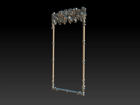 Ornate Decorative Frame Bas-Relief 3D Print Model