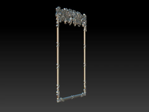Ornate Decorative Frame Bas-Relief 3D Print Model