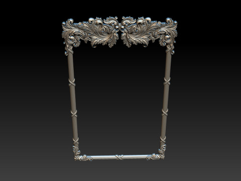 Ornate Decorative Frame Bas-Relief Modelo de Impressão 3D