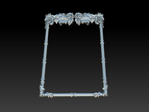 Ornate Decorative Frame Bas-Relief Modelo de Impressão 3D