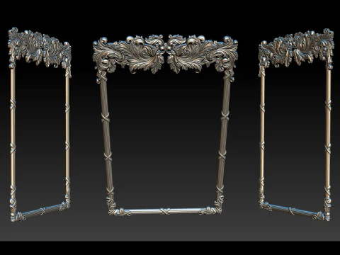 Ornate Decorative Frame Bas-Relief 3D Print Model