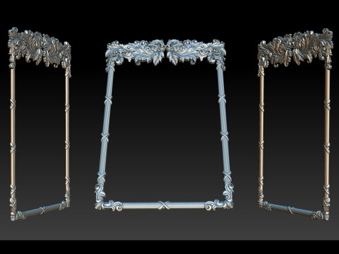 Ornate Decorative Frame Bas-Relief Modelo de Impressão 3D
