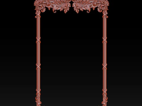 Ornate Decorative Frame Bas-Relief 3D Print Model