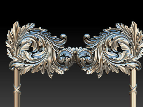 Ornate Decorative Frame Bas-Relief 3D Druckmodell