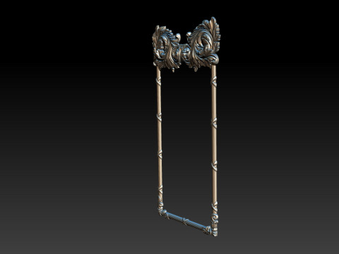 Ornate Decorative Frame Bas-Relief 3D Print Model