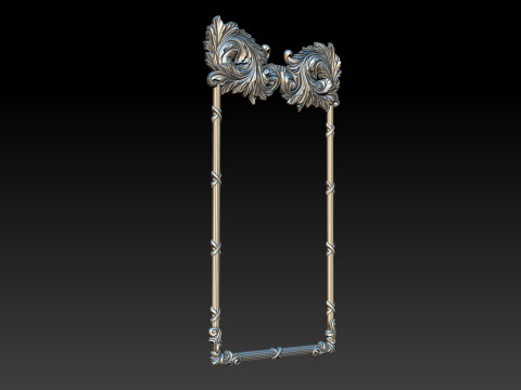 Ornate Decorative Frame Bas-Relief 3D Print Model