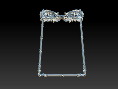 Ornate Decorative Frame Bas-Relief 3D Print Model