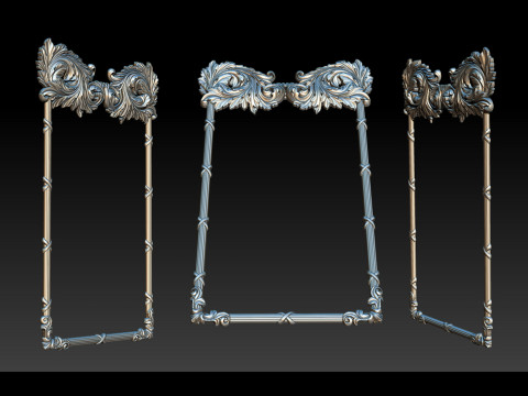Ornate Decorative Frame Bas-Relief 3D Print Model