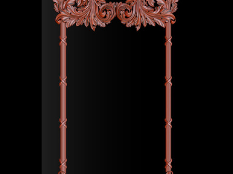 Ornate Decorative Frame Bas-Relief 3D Print Model