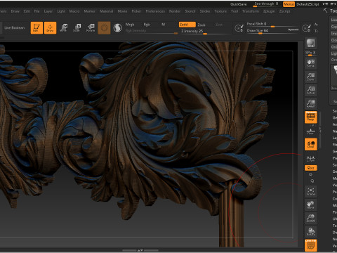 Ornate Decorative Frame Bas-Relief 3D Print Model