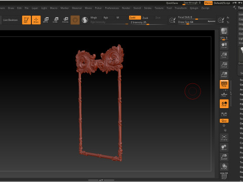 Ornate Decorative Frame Bas-Relief 3D Print Model