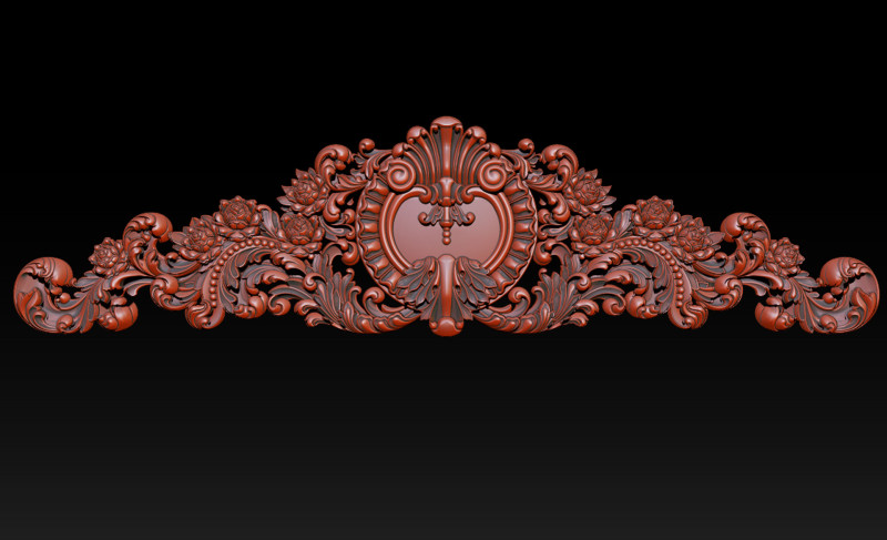 Ornamental Floral Bas-Relief STL 3D प्रिंट मॉडल .c4d .max .obj .3ds .fbx .stl .blend 