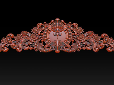 Ornamental Floral Bas-Relief STL Model Cetak 3D