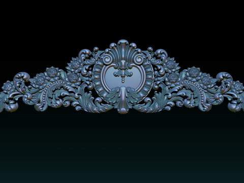 Ornamental Floral Bas-Relief STL 3D Принт Модель