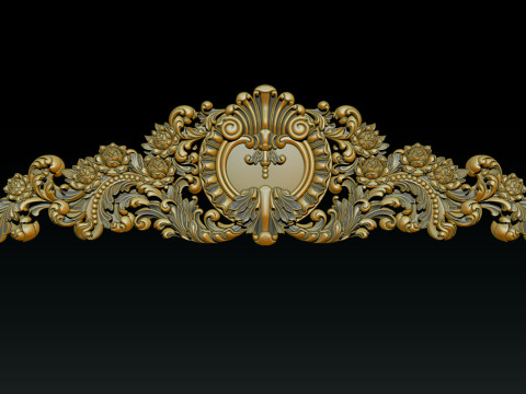 Ornamental Floral Bas-Relief STL 3D Принт Модель