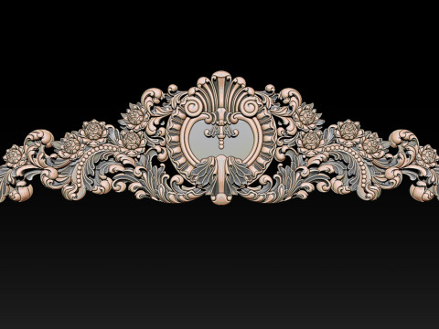 Ornamental Floral Bas-Relief STL 3D Принт Модель