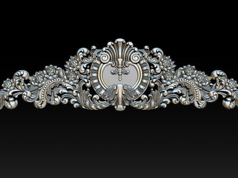 Ornamental Floral Bas-Relief STL 3D Принт Модель