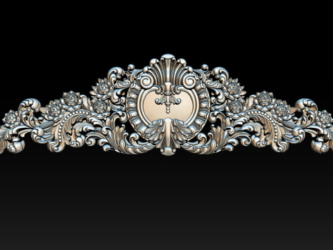 Ornamental Floral Bas-Relief STL 3D Принт Модель